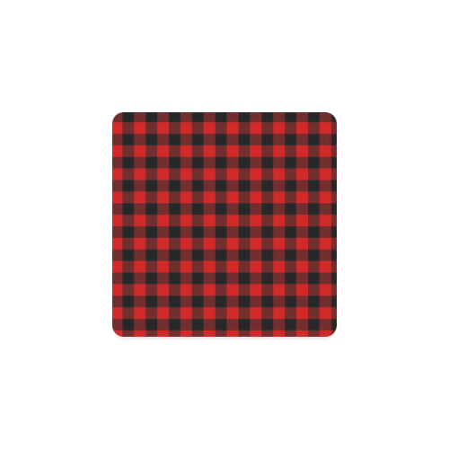 LUMBERJACK Squares Fabric - red black Square Coaster