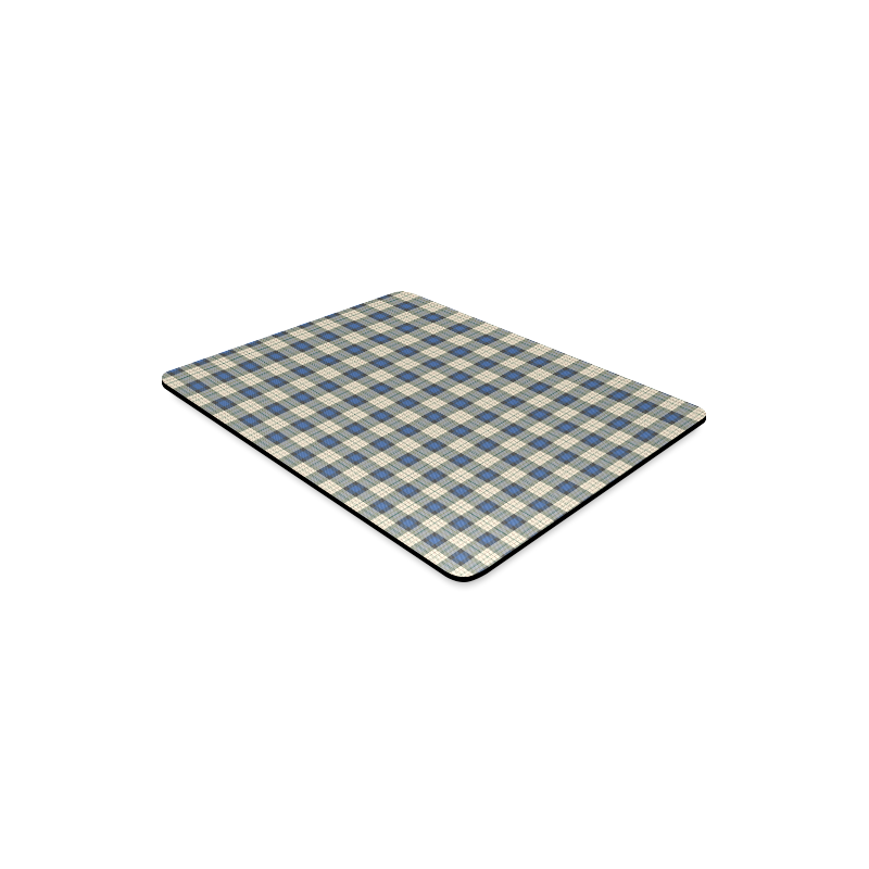 Classic Tartan Squares Fabric - blue beige Rectangle Mousepad