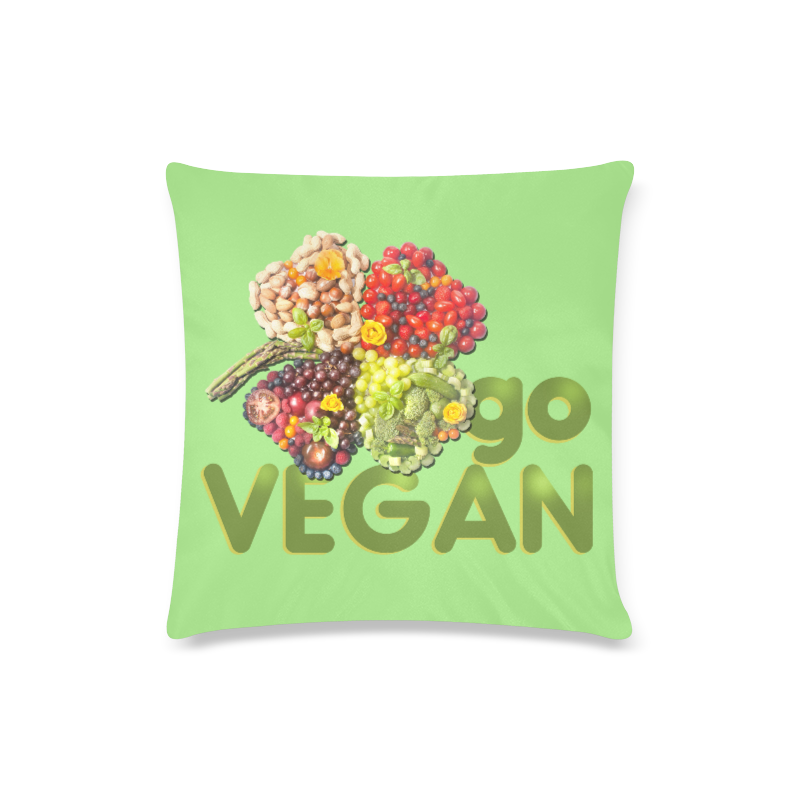 Vegan Go Cloverleaf Think Green Custom Zippered Pillow Case 16"x16"(Twin Sides)