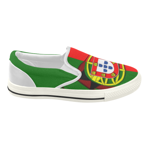 The Flag of Portugal Women's Slip-on Canvas Shoes (Model 019)