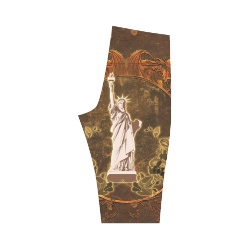 Statue of liberty with flowers Hestia Cropped Leggings (Model L03)