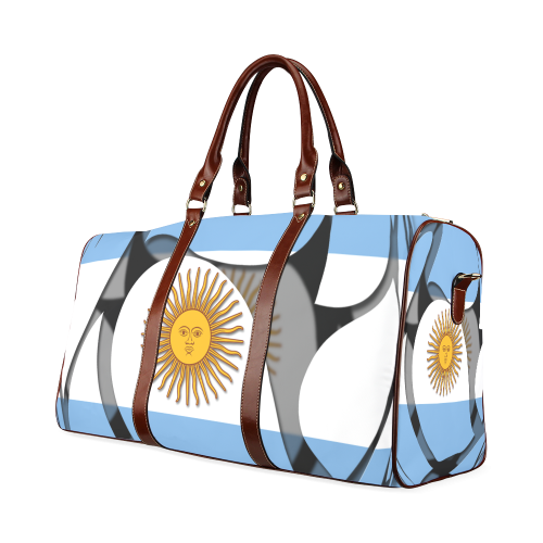 The Flag of Argentina Waterproof Travel Bag/Large (Model 1639)