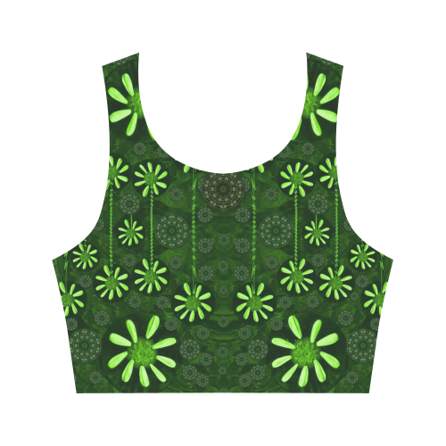 Strawberry flowers in the dark Women's Crop Top (Model T42)