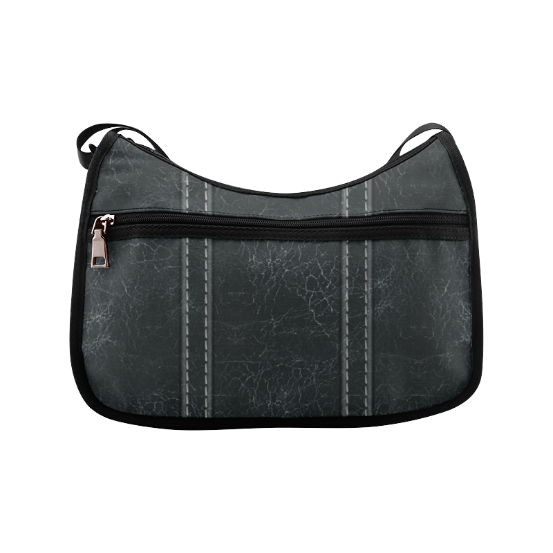 Black  Crackling With Stitching Crossbody Bags (Model 1616)