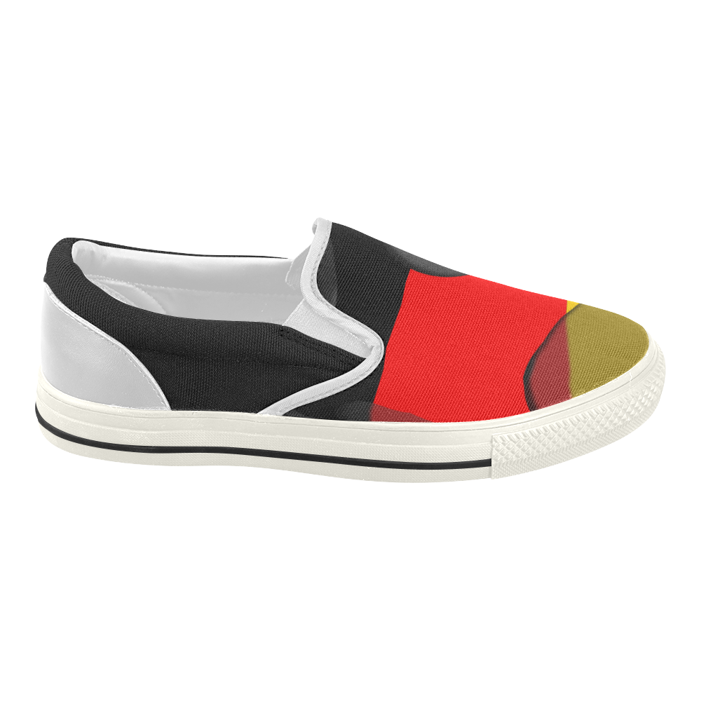 The Flag of Germany Women's Slip-on Canvas Shoes (Model 019)