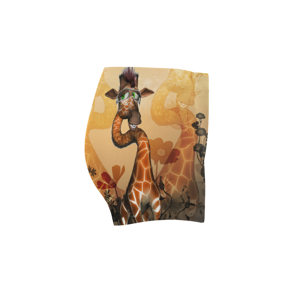 Funny, sweet giraffe Briseis Skinny Shorts (Model L04)