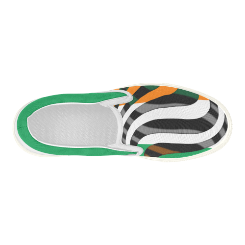 The Flag of Ireland Women's Slip-on Canvas Shoes (Model 019)