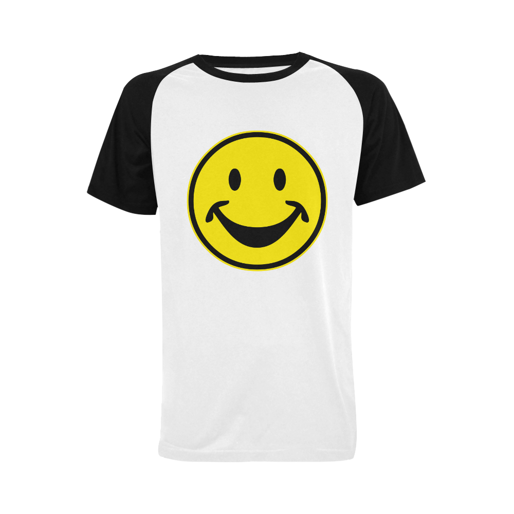 Funny yellow SMILEY for happy people Men's Raglan T-shirt (USA Size) (Model T11)
