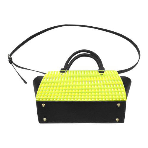 Woven in yellow and green Classic Shoulder Handbag (Model 1653)