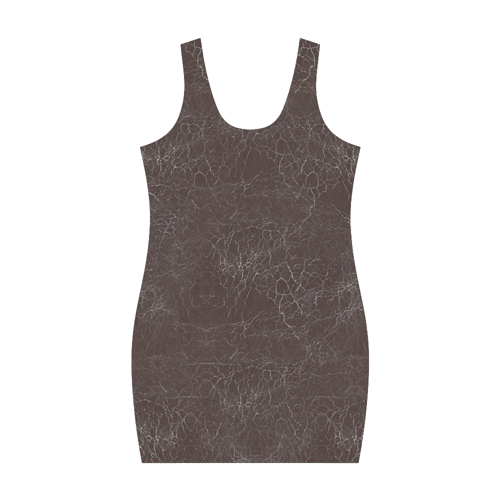 Brown Crackling Pattern Medea Vest Dress (Model D06)