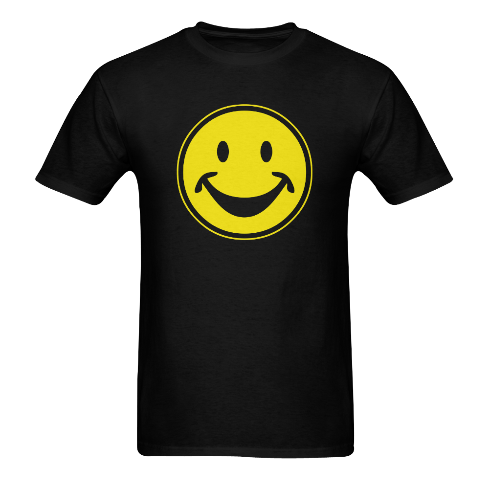 Funny yellow SMILEY for happy people Men's T-Shirt in USA Size (Two Sides Printing)