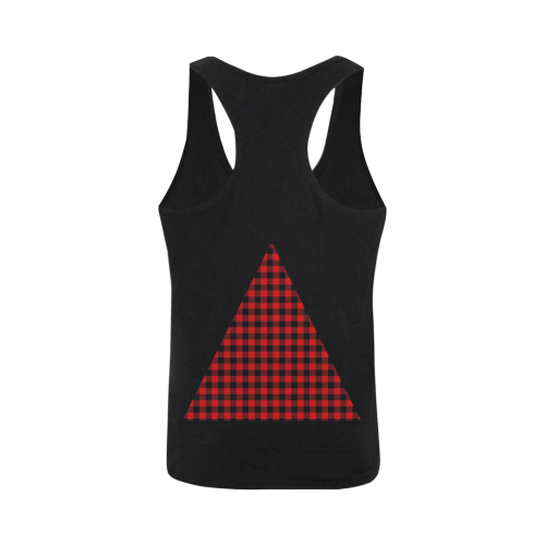 LUMBERJACK Squares Fabric - red black Men's I-shaped Tank Top (Model T32)