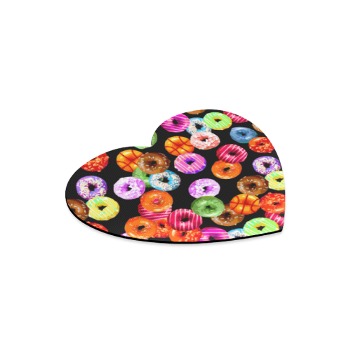 Colorful Yummy DONUTS pattern Heart-shaped Mousepad