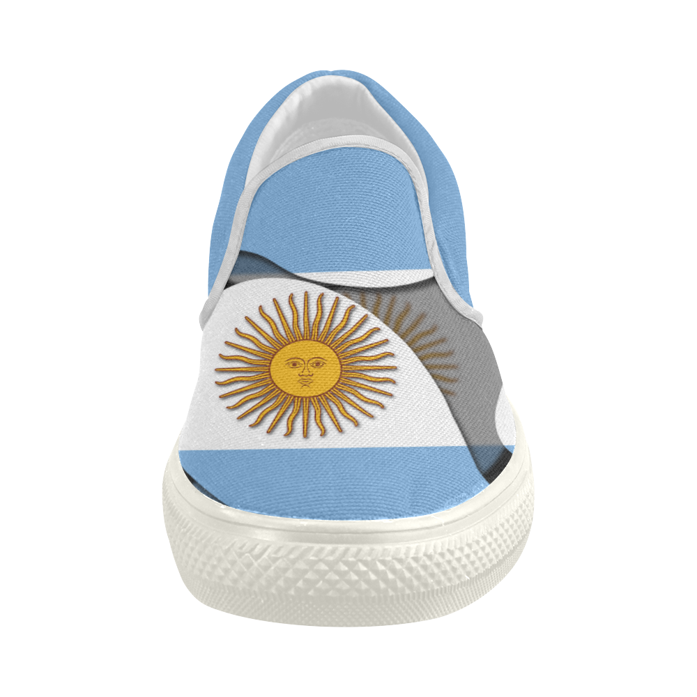 The Flag of Argentina Women's Slip-on Canvas Shoes (Model 019)