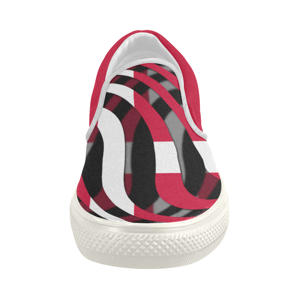 The Flag of Denmark Women's Slip-on Canvas Shoes (Model 019)