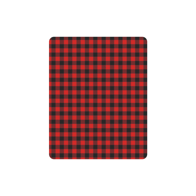 LUMBERJACK Squares Fabric - red black Rectangle Mousepad