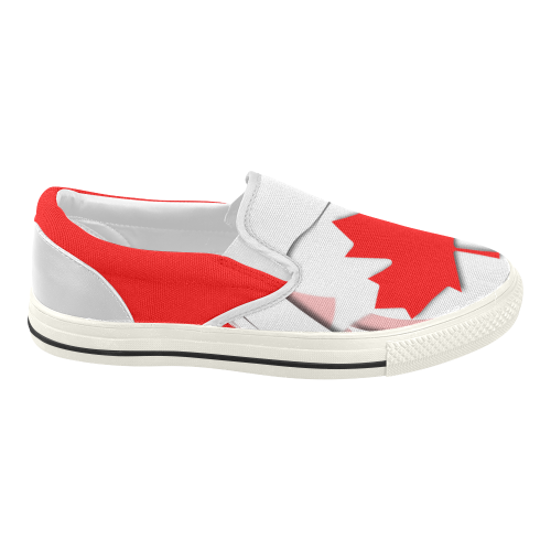 Flag of Canada Women's Slip-on Canvas Shoes (Model 019)