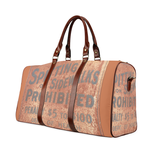 Spitting prohibited, penalty Waterproof Travel Bag/Small (Model 1639)
