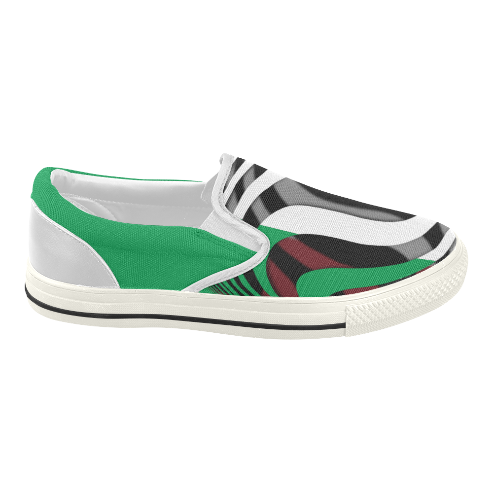 The Flag of Italy Women's Slip-on Canvas Shoes (Model 019)