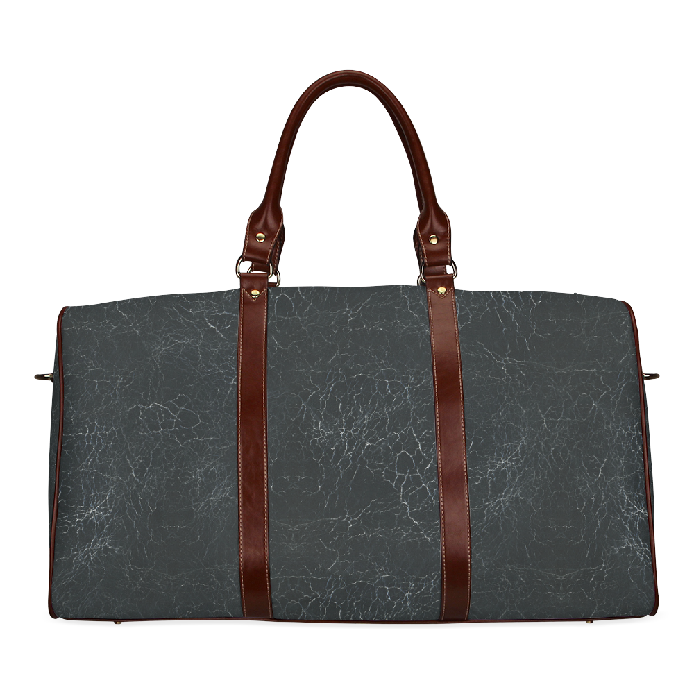 Black Crackling Pattern Waterproof Travel Bag/Large (Model 1639)