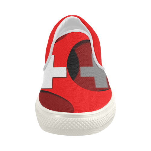 The Flag of Switzerland Women's Slip-on Canvas Shoes (Model 019)
