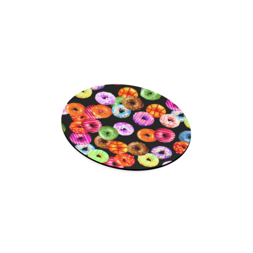 Colorful Yummy DONUTS pattern Round Coaster