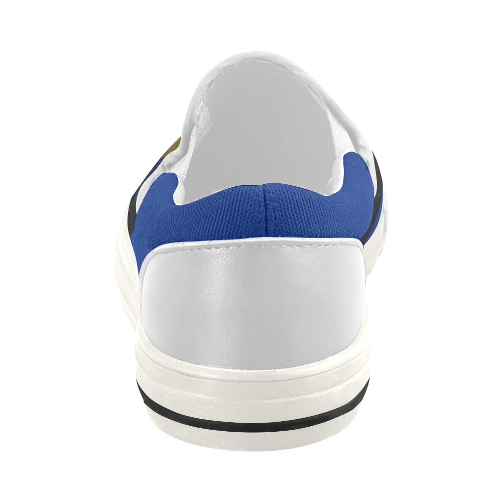 The Flag of Barbados Women's Slip-on Canvas Shoes (Model 019)