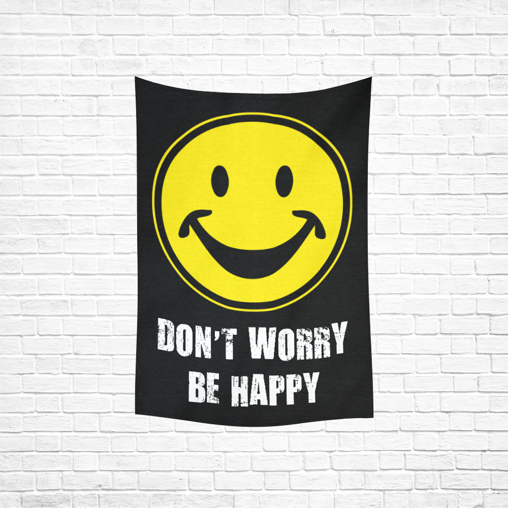 Funny yellow SMILEY for happy people Cotton Linen Wall Tapestry 40"x 60"