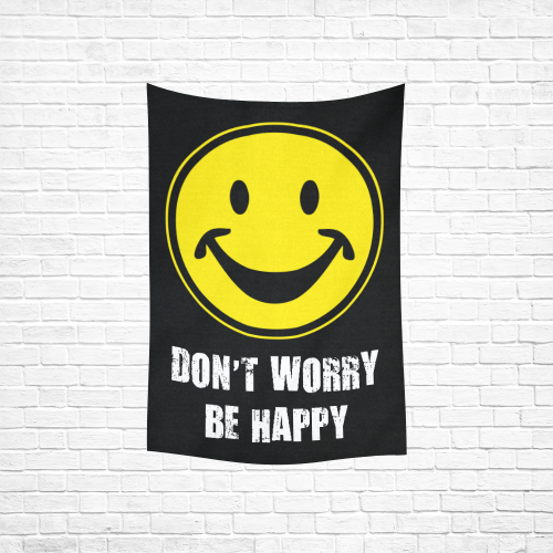 Funny yellow SMILEY for happy people Cotton Linen Wall Tapestry 40"x 60"