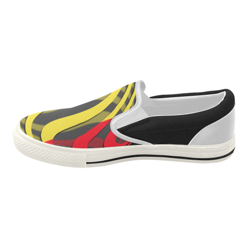 The Flag of Belgium Women's Slip-on Canvas Shoes (Model 019)