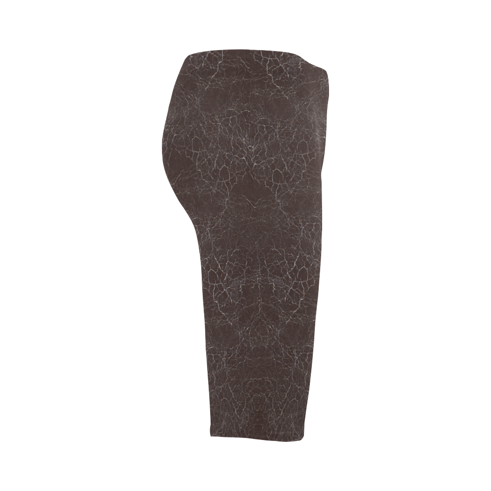 Brown Crackling Pattern Hestia Cropped Leggings (Model L03)