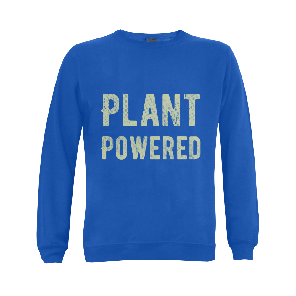 Vegan Plant Powered Think Green Veganism Leafs Gildan Crewneck Sweatshirt(NEW) (Model H01)