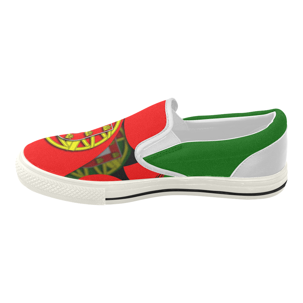 The Flag of Portugal Women's Slip-on Canvas Shoes (Model 019)