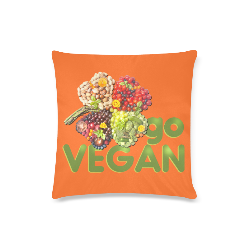 Vegan Go Cloverleaf Think Green Custom Zippered Pillow Case 16"x16"(Twin Sides)