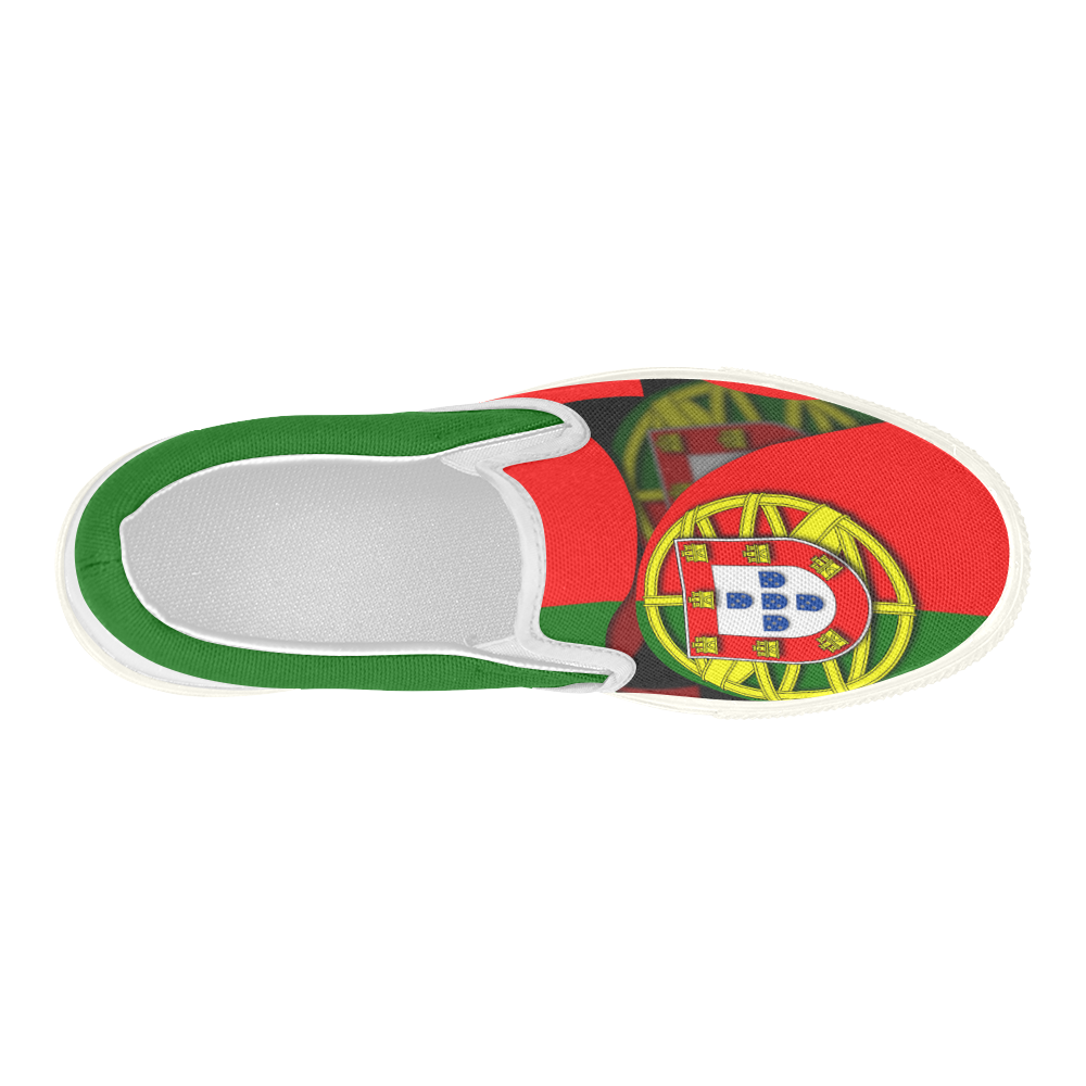The Flag of Portugal Women's Slip-on Canvas Shoes (Model 019)