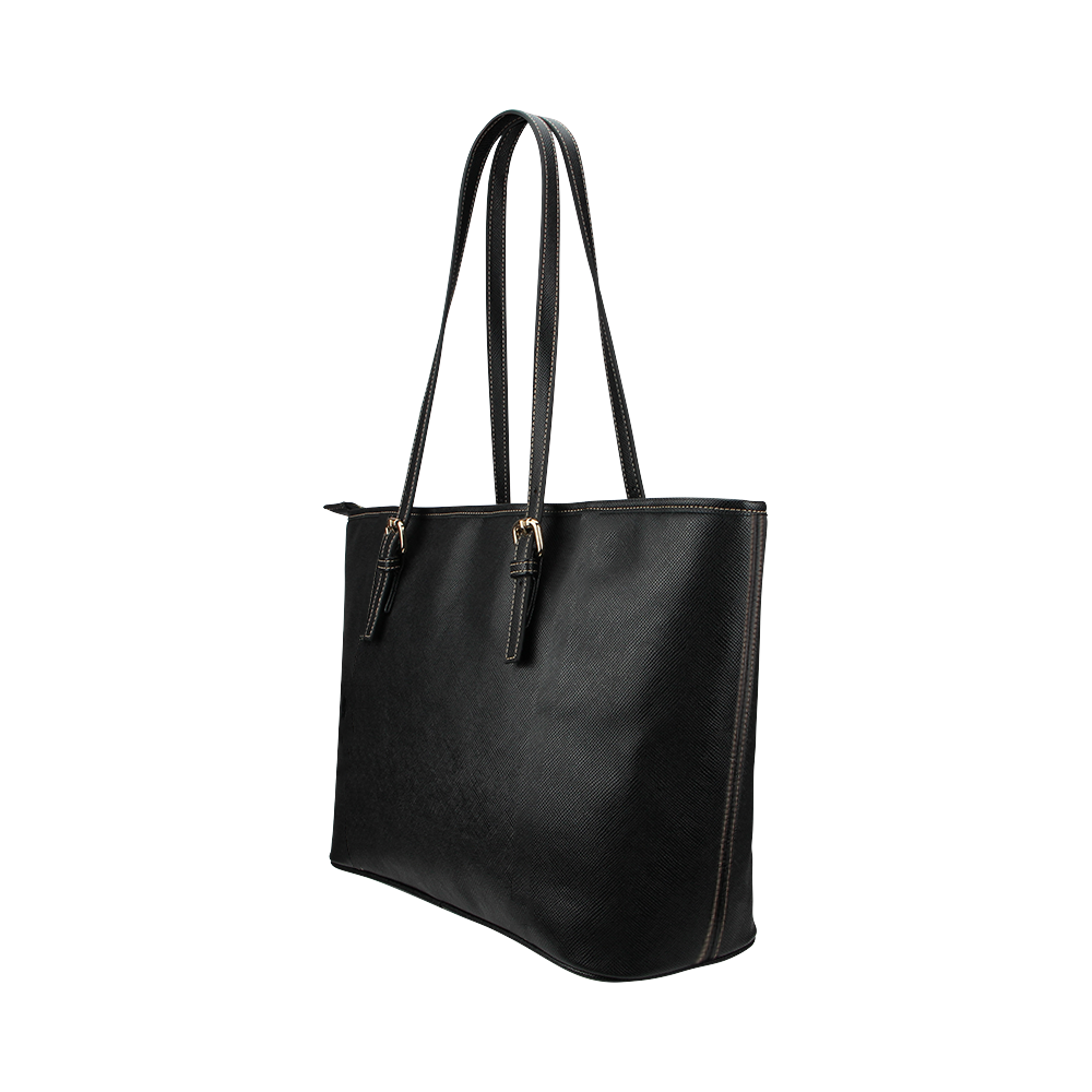 Cool Barney black Leather Tote Bag/Large (Model 1651)