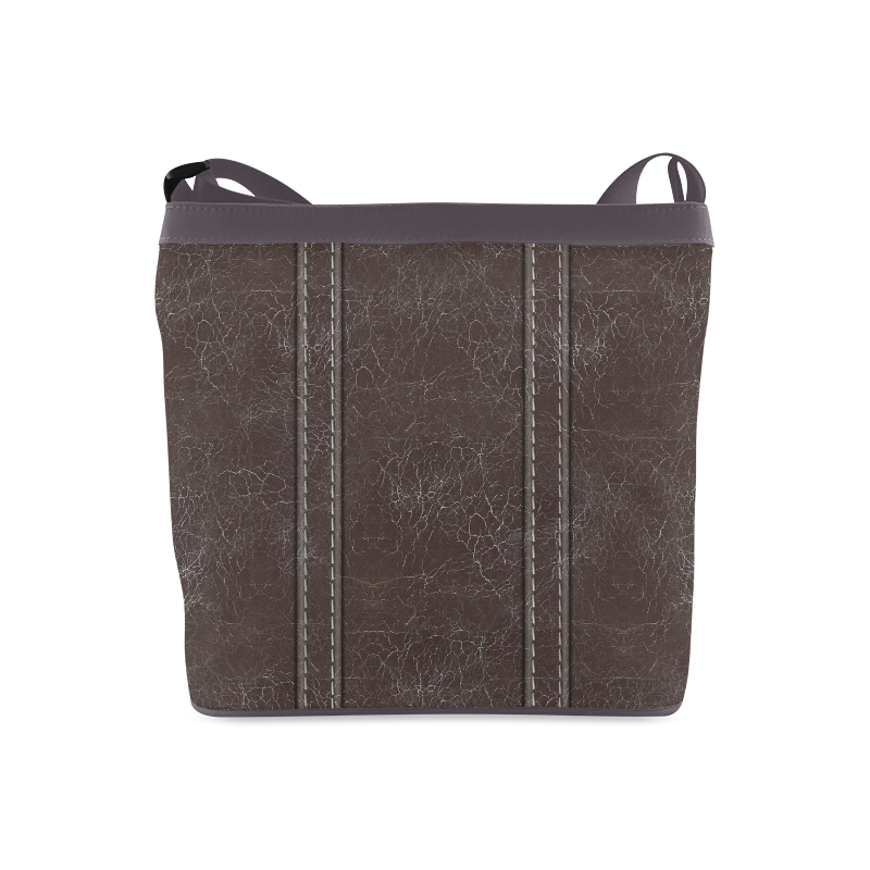 Brown Crackling With Stitching Crossbody Bags (Model 1613)