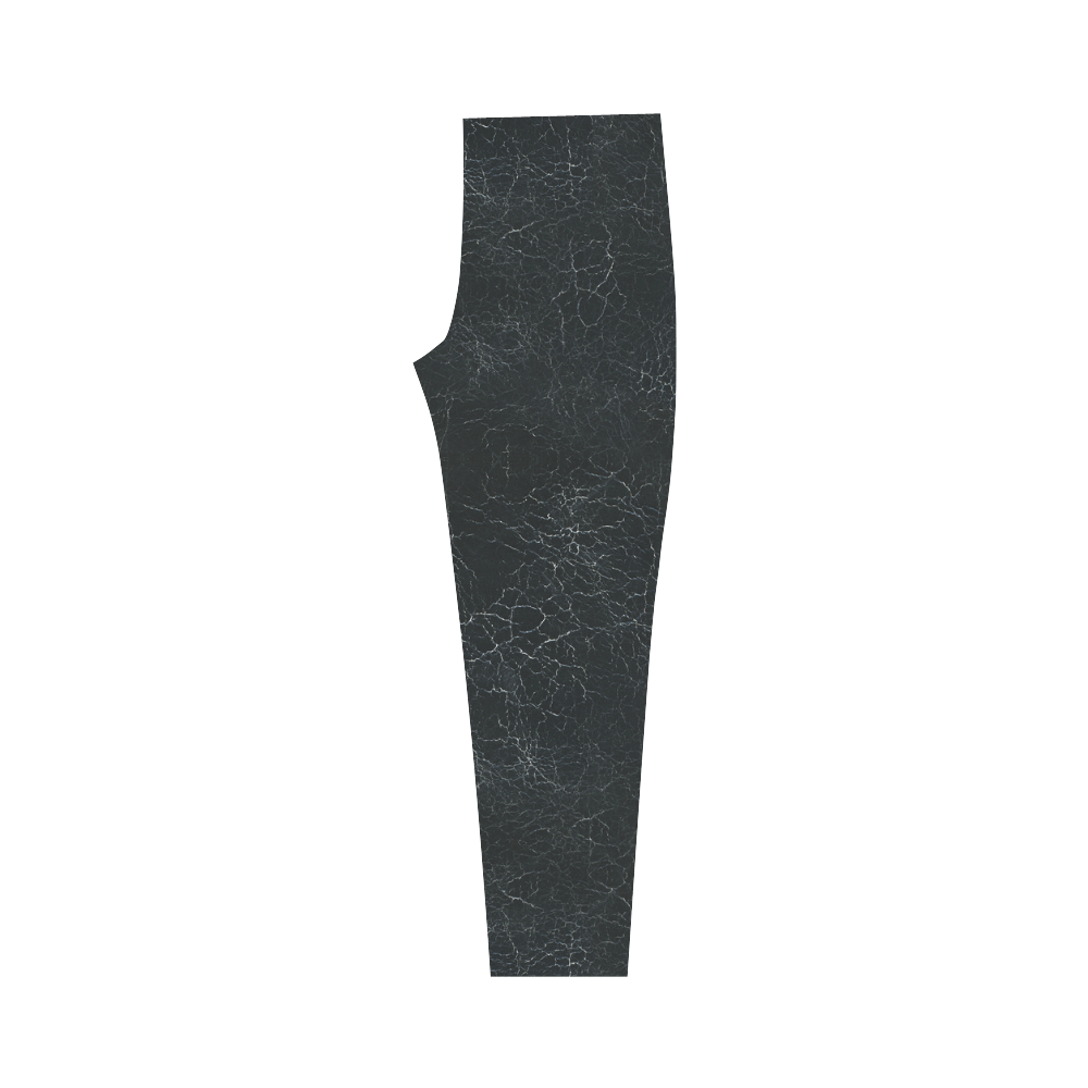 Black Crackling Pattern Capri Legging (Model L02)