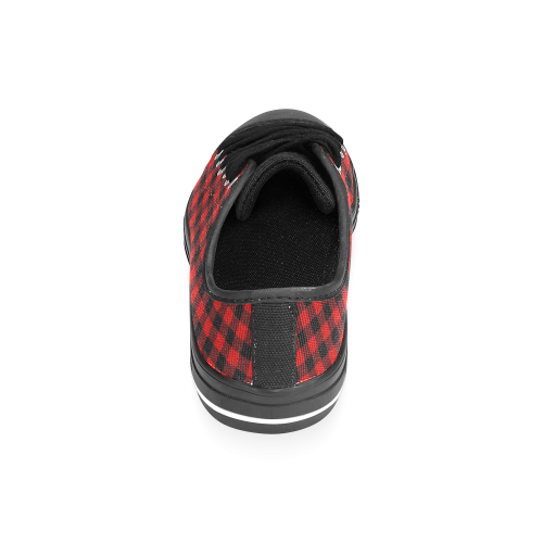 LUMBERJACK Squares Fabric - red black Men's Classic Canvas Shoes (Model 018)