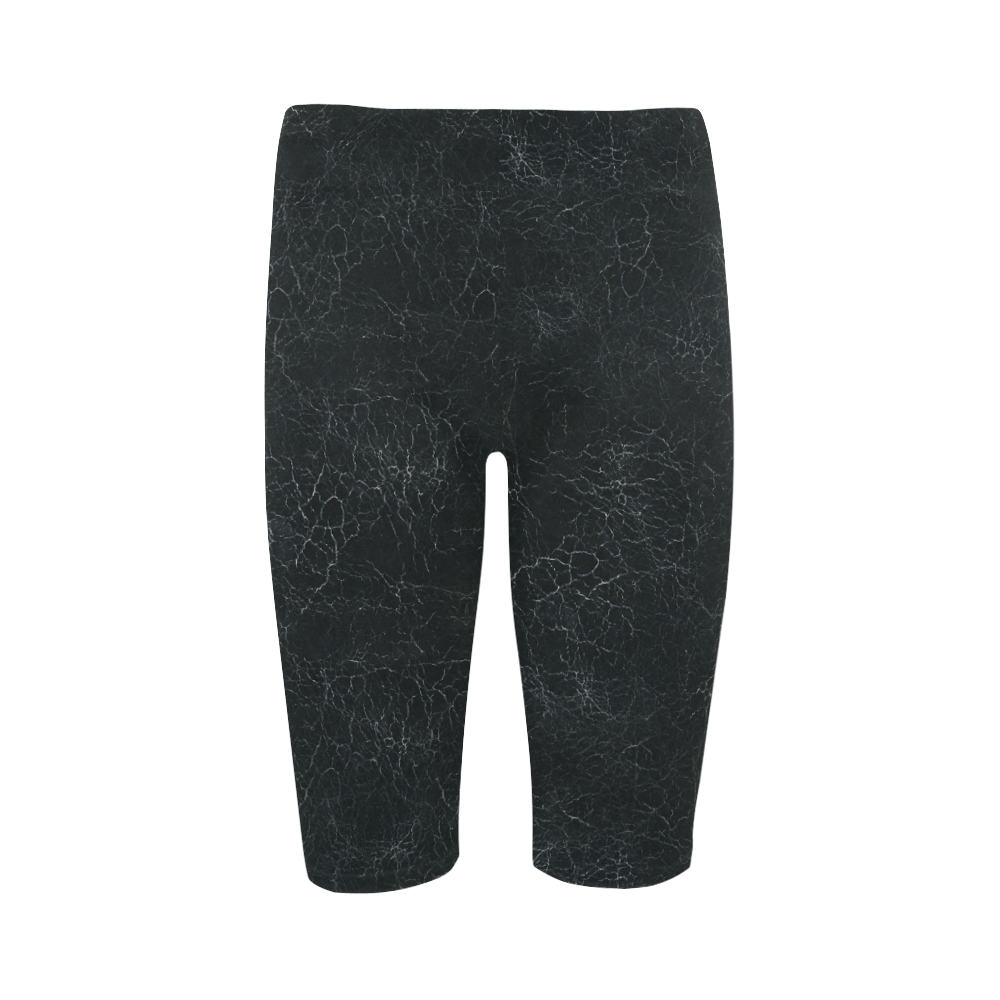 Black Crackling Pattern Hestia Cropped Leggings (Model L03)
