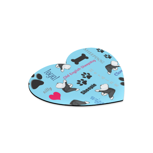 WORDS Heart-shaped Mousepad