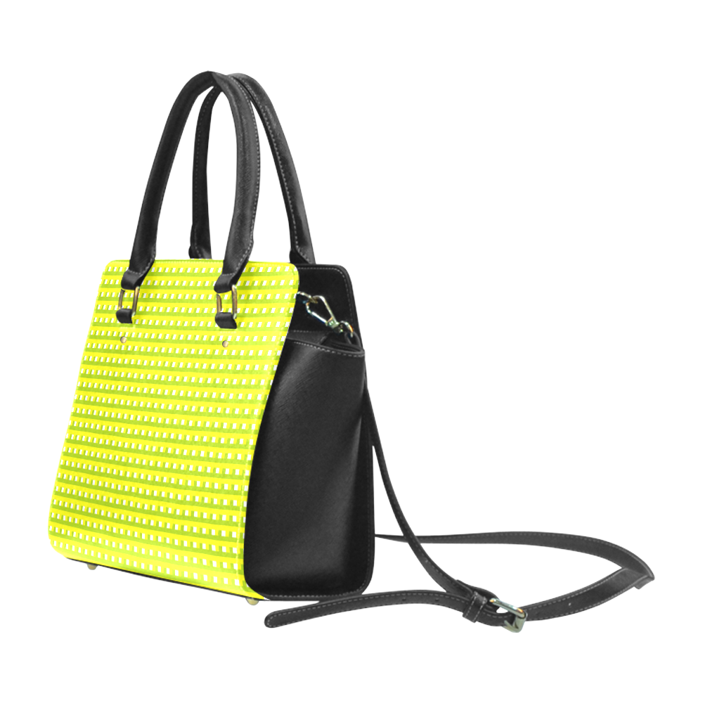 Woven in yellow and green Classic Shoulder Handbag (Model 1653)