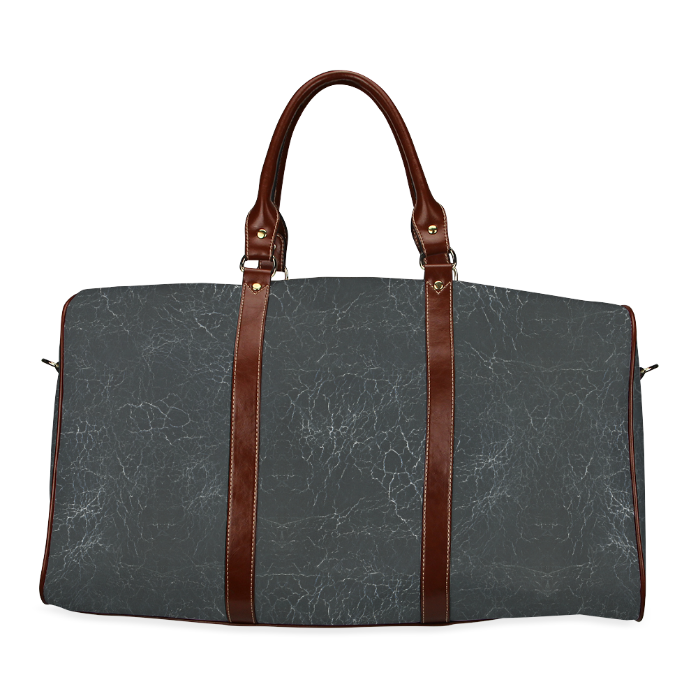 Black Crackling Pattern Waterproof Travel Bag/Large (Model 1639)