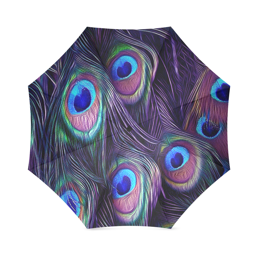 Peacock Feather Foldable Umbrella (Model U01) ID D373861