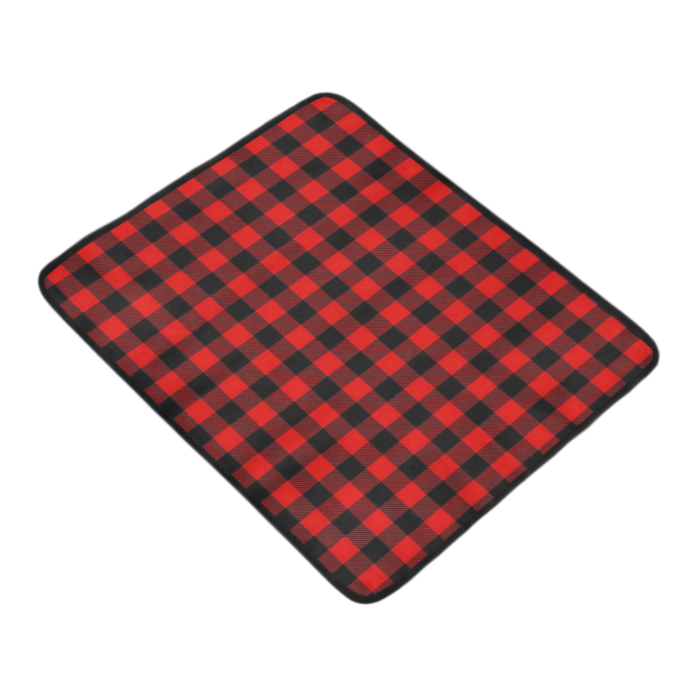 LUMBERJACK Squares Fabric - red black Beach Mat 78"x 60"