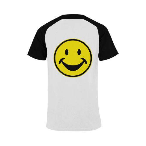 Funny yellow SMILEY for happy people Men's Raglan T-shirt Big Size (USA Size) (Model T11)