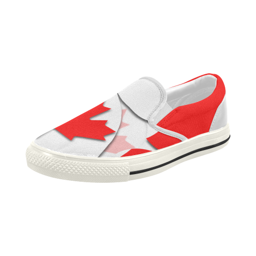 Flag of Canada Women's Slip-on Canvas Shoes (Model 019)