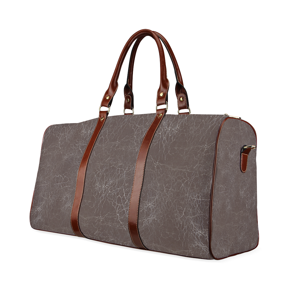 Brown Crackling Pattern Waterproof Travel Bag/Small (Model 1639)