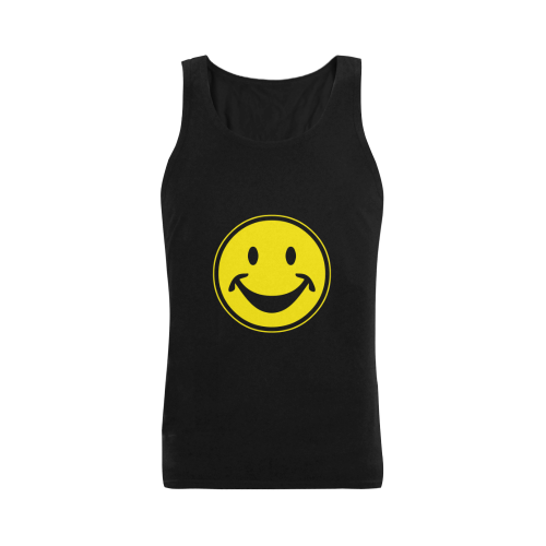Funny yellow SMILEY for happy people Men's Shoulder-Free Tank Top (Model T33)