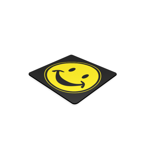 Funny yellow SMILEY for happy people Square Coaster